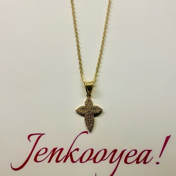 Gold Cross Pendant Necklace - Picture 3 of 3
